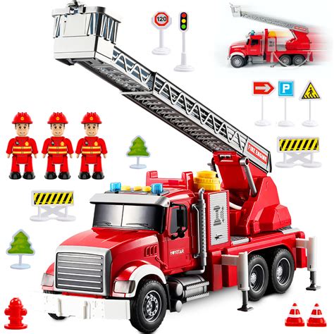 Buy Fire Truck Toy Set for Kids - Fire Engine Truck with Water Spraying ...