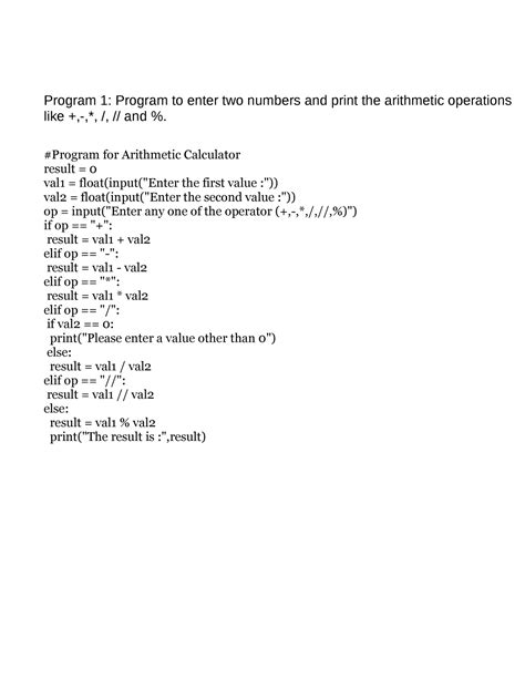 Practical program complete - Program 1: Program to enter two numbers ...