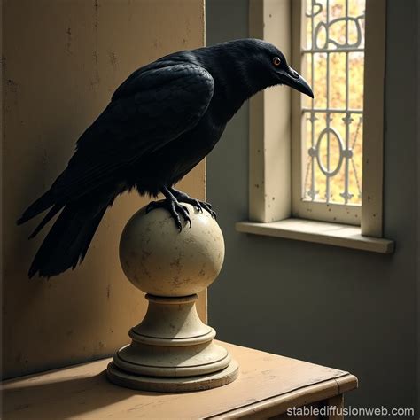 Raven on Bust of Pallas | Stable Diffusion Online