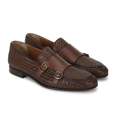 Buy Men Brown Matelasse Double Monk Strap Loafers Online at The ...