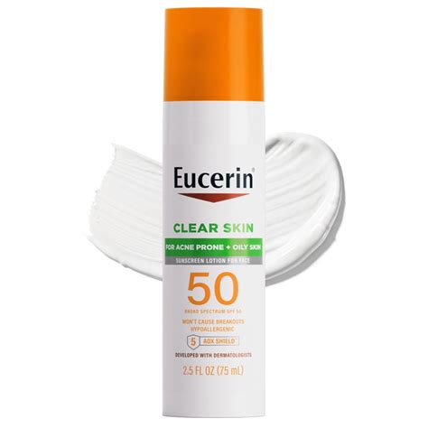 Eucerin Sun Oil Control SPF 50 Face Sunscreen Lotion with Oil Absorbing ...