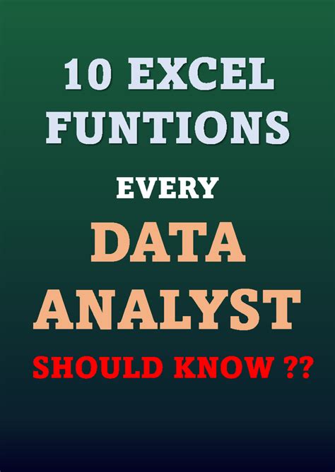 10 Excel Functions, MUAT KNOW - 10 EXCEL FUNTIONS EVERY DATA ANALYST ...