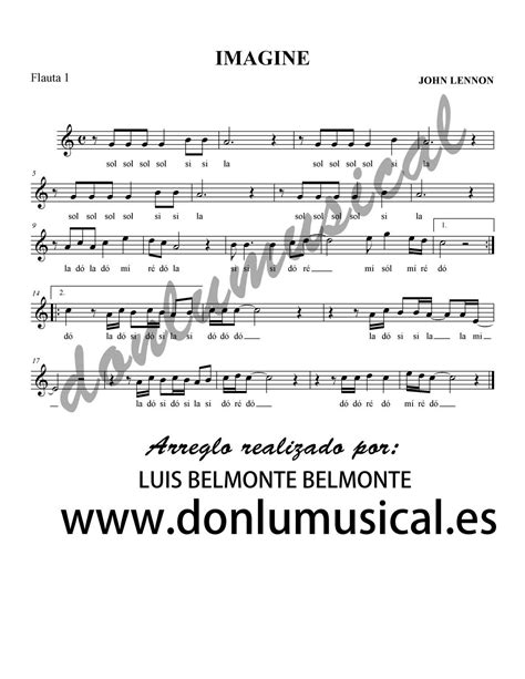 IMAGINE de John Lennon para flauta dulce | Imagine john lennon, John ...