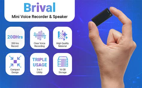 BRIVAL 16GB Mini Voice Recorder -Small Hidden Spy Audio Recorder Device ...