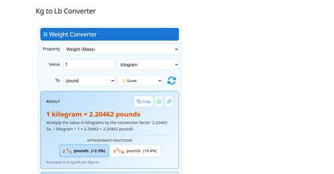 31 Kilograms to Pounds = 68.34 lb | CoolConversion