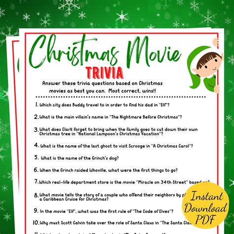 Christmas Vacation Trivia Questions Printable | Fanny Printable