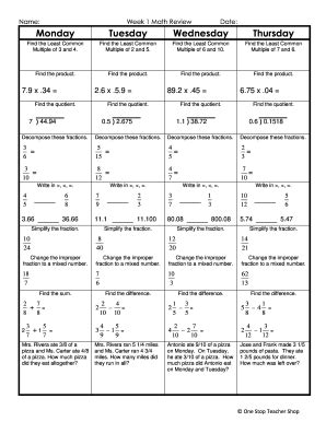 Image result for Weekly Math Homework Answer Key
