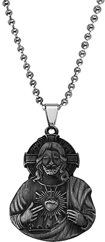 AFH Relogious Jesus Christ Holy Cross Christian Grey Locket stainless ...