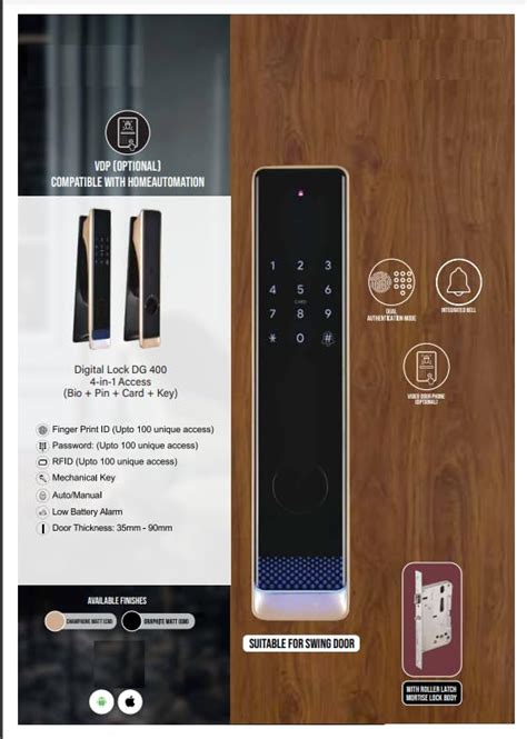 DG 400 Digital Door Lock, Fingerprint, Password, RFID, Auto-Relock ...