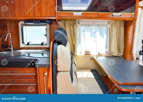 Camper Van, Rv, Caravan Interior, Inside View of Motorhome for Family ...