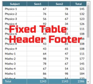 Image result for How to Make Table Header Fixed