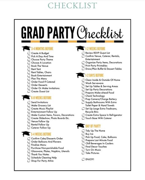 Graduation Party Checklist