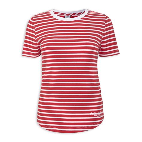 Red and White Striped T-shirt (3153965) | OUTBACK RED