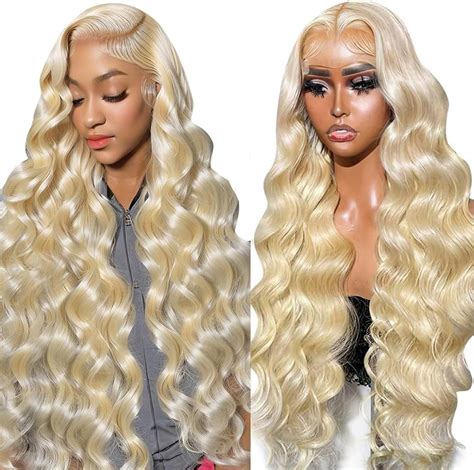 Amazon.com : BABOSHOW 613 Lace Front Wig Human Hair 13x6 Transparent ...