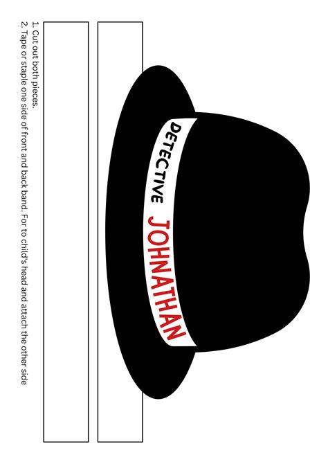 Detective Hat for Kids Personalised Printable Craft Spy Party Birthday Dress up Children ...