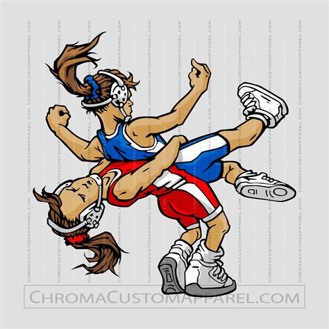 Girls Wrestling Clip Art | Vector Clip Art | AI JPG EPS PNG