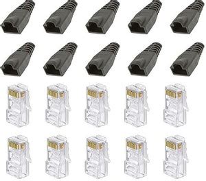 RAREGEAR RJ45 Ethernet Connector with Boot Cap Combo Set 150 CAT6 CAT5 ...