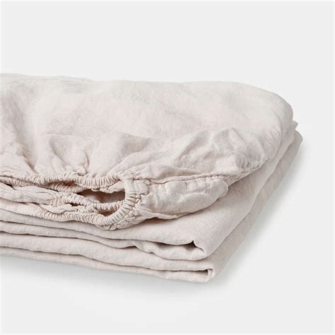 Off white Linen fitted sheet White Sand - Casa Comodo