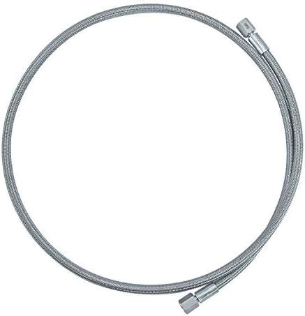 HFS(R) 1/4" Female NPT Stainless Steel Braided Hose 48" Length, w/PTFE ...