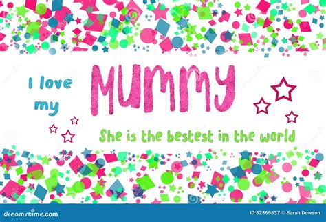 Love My Mummy Card stock illustration. Illustration of lettering - 82369837