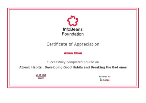 Atomic Habits Certificate - Computer Science and Engineering ...