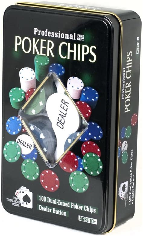 FunBlast Poker Chips, 100 Pcs Dual Toned Poker Chips with Dealer Button ...