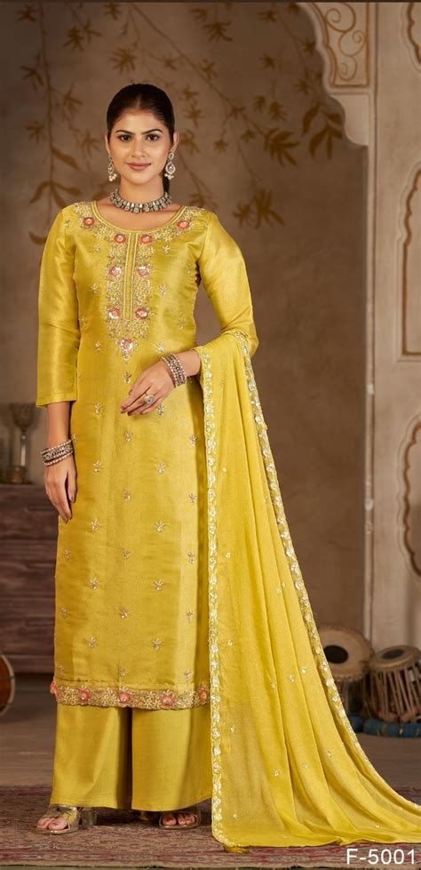 Four Dots Jiyana Viscose Silk With Khatli Work Dress Material Collection