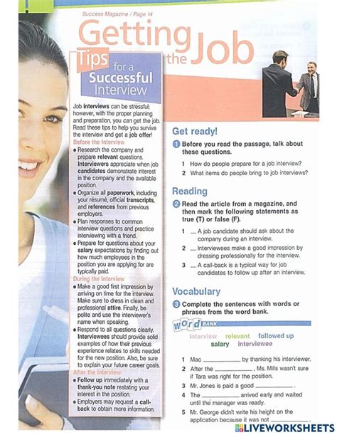 Getting a Job Worksheet 的图像结果