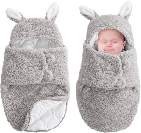 Amazon.com: MABOZOO Sherpa Fleece Baby Swaddle Blanket,Fleece Velcro ...