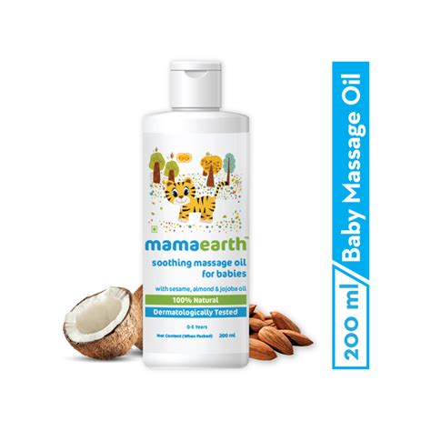 Mamaearth Babies Soothing Massage Oil - Sesame, Almond & Jojoba Oil 200 ...