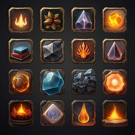 Elements game icons | Premium AI-generated image