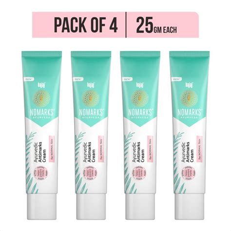 BAJAJ Nomarks Ayurvedic Antimarks Cream For Normal Skin (25g x 4), Pack ...