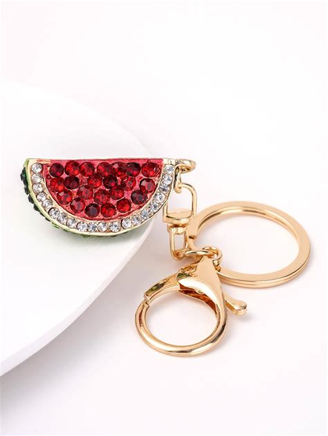 Rhinestone Watermelon Charm Keychain | SHEIN USA
