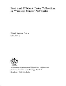 Fast and Eﬃcient Data Collection in Wireless Sensor Networks - ethesis