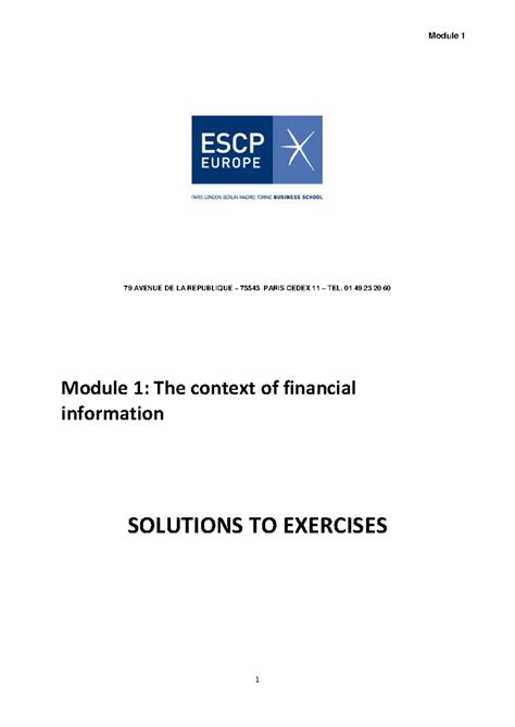 Ang Mod 1 Solutions to Financial Accounting Exercises - Studocu