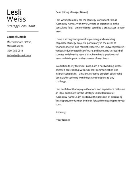 Strategy Consultant Cover Letter Examples (Template & 20+ Tips)