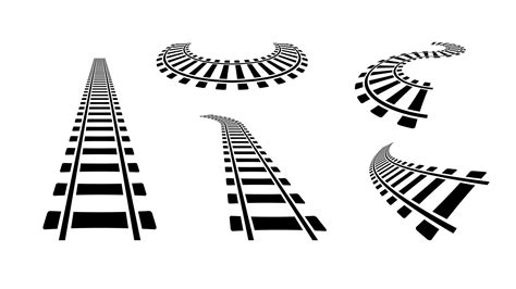 Train Tracks Black And White Clipart