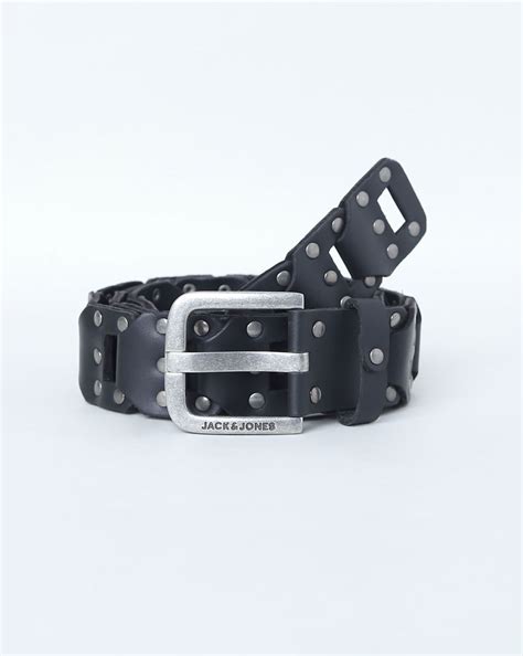 Buy Black Studded Leather Belt for Men