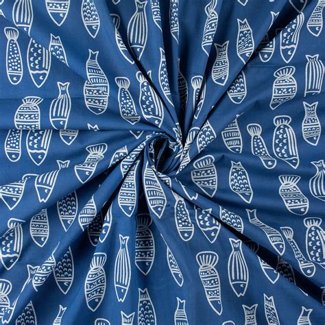 Buy Fish Discharge Hand Block Printed Cotton Fabric – Dmaasa