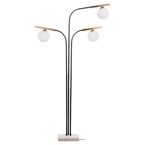 Arc Lamp with White Marble Base at 1stDibs