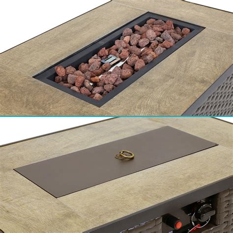 Sunnydaze Tile Top Resin Wicker Propane Gas Fire Pit | Ubuy India