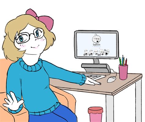 SoyBooru - Post 41365: arm bowtie closed_mouth clothes computer glasses ...