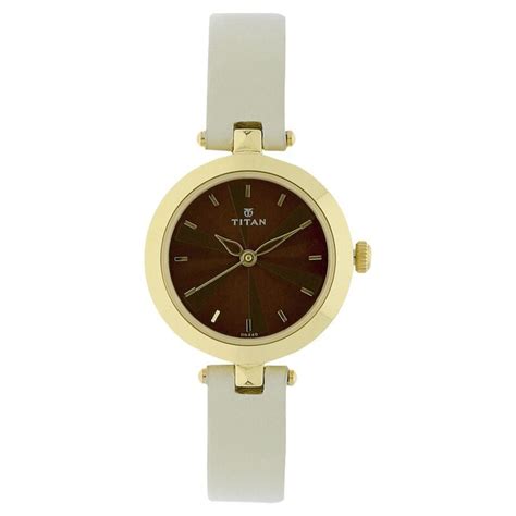 Buy Online Titan Karishma Brown Dial Analog Leather Strap Watch for ...