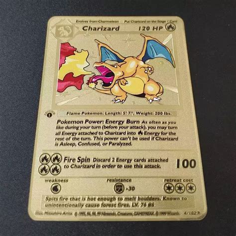 Charizard high quality gold pokemon Card | Etsy