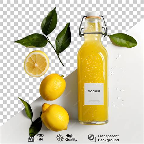 Premium PSD | A bottle of lemon juice isolated on transparent ...