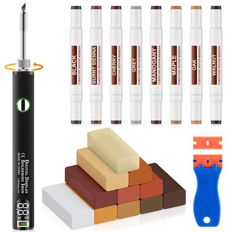 Vinyl Floor Repair Kit with Upgraded Heat Pen - 11 Colors Hardwood Wax ...