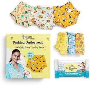 Superbottoms Pack of 6 Padded Underwear and 40 XtraHydrating Wipes ...