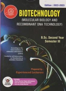 Biotechnology (Molecular Biology And Recombinant DNA Technology) For B ...