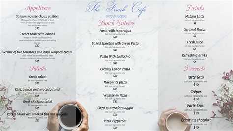 French Restaurant Menu Sample 的图像结果