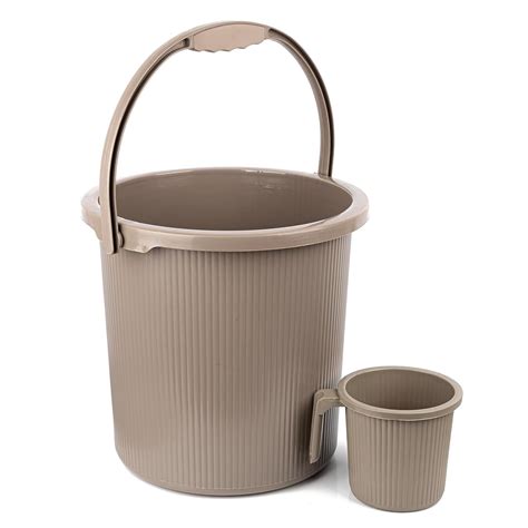 ZORROW MART Strong Plastic Bucket Mug Bathroom Set of 2 for Kitchen ...